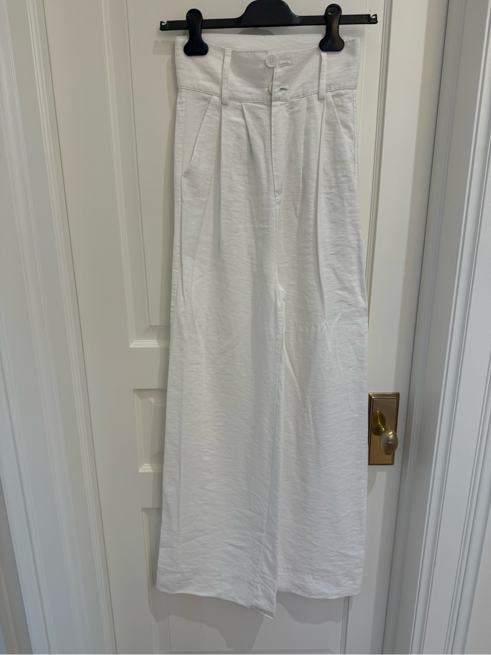 NONchalant White High-Waist Wide-Leg Chinos